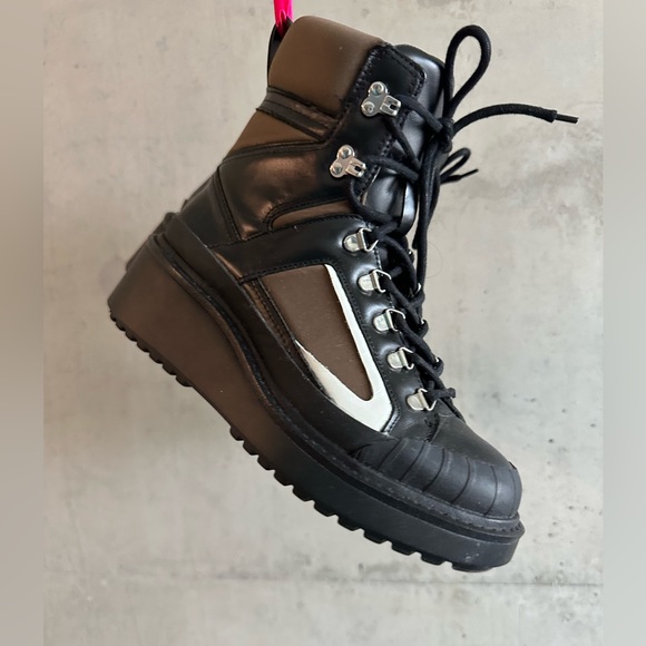 Zara Women’s Mountain Boots Airfit Lace Up Platforms | High-top laced sneakers - Picture 3 of 11